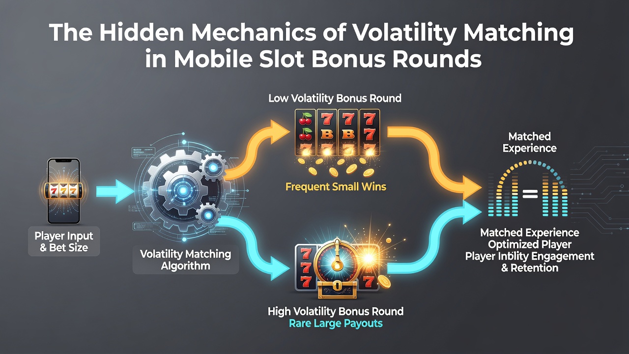 Data visualization of volatility curves comparing base game and bonus round performance in mobile slots
